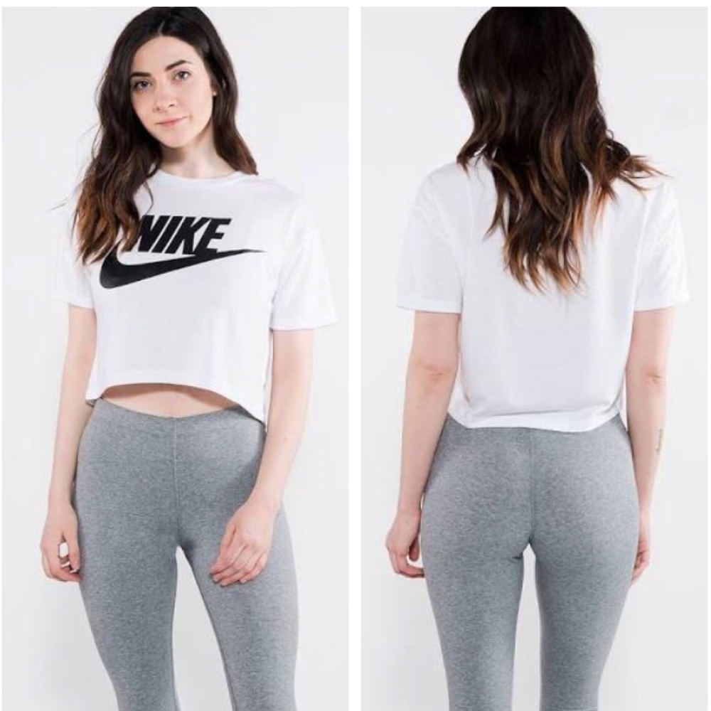 White Nike Crop Top
